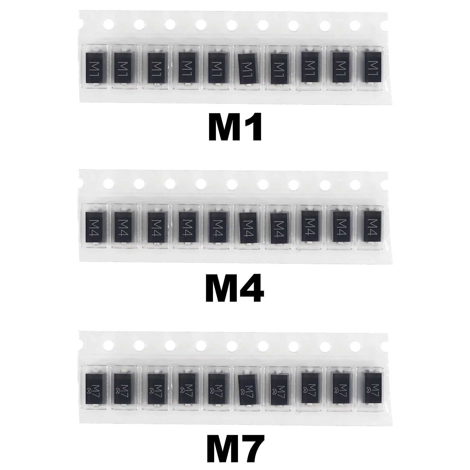 7 Values of Diodes 70PCS SMA M1 M4 M7 SS14 SS34 US1M RS1M SMD Fast Switching Schottky Rectifier Diode Assortment Set Electronic Components Assortment Set 7 values SMA M1 series - Image 4