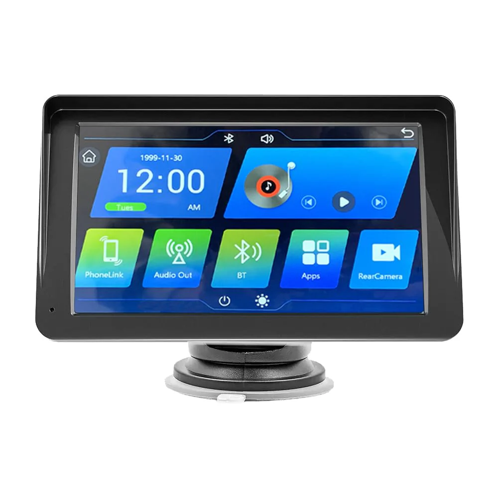 7'' Wireless CarPlay CarPlay Screen for Car, Apple CarPlay & Android Auto, Portable HD Touch Screen Car Stereo with Bluetooth, Navigation, Voice Control, GPS Navigation, FM
