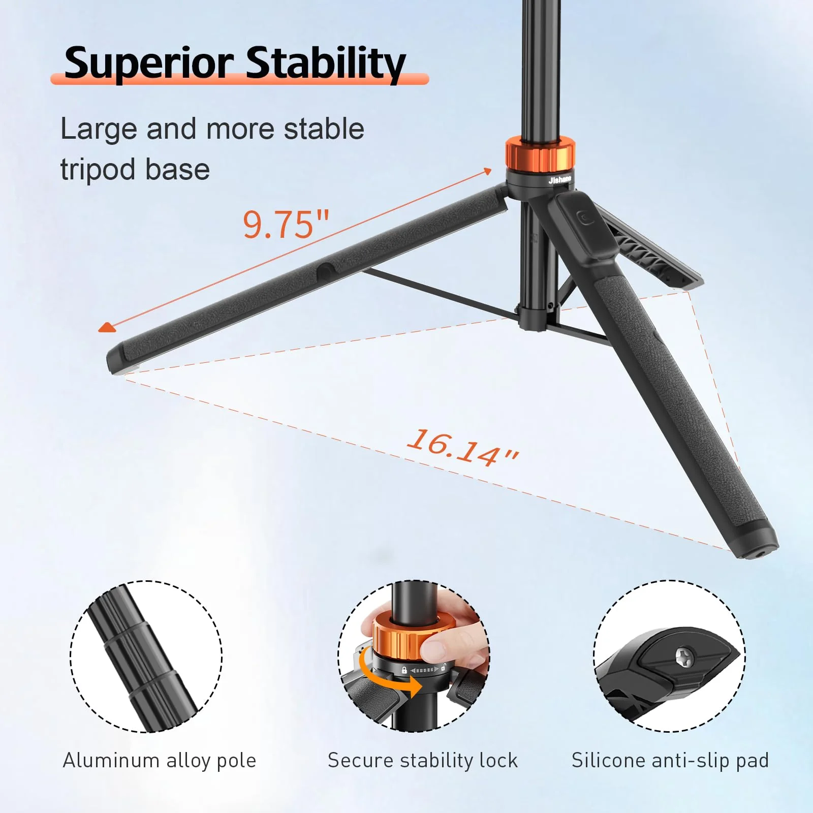 70" Phone Tripod & Selfie Stick, Extendable Cell Phone Tripod Stand with Wireless Remote and Phone Holder, Compatible with All Phones, Cameras 70" - Image 3