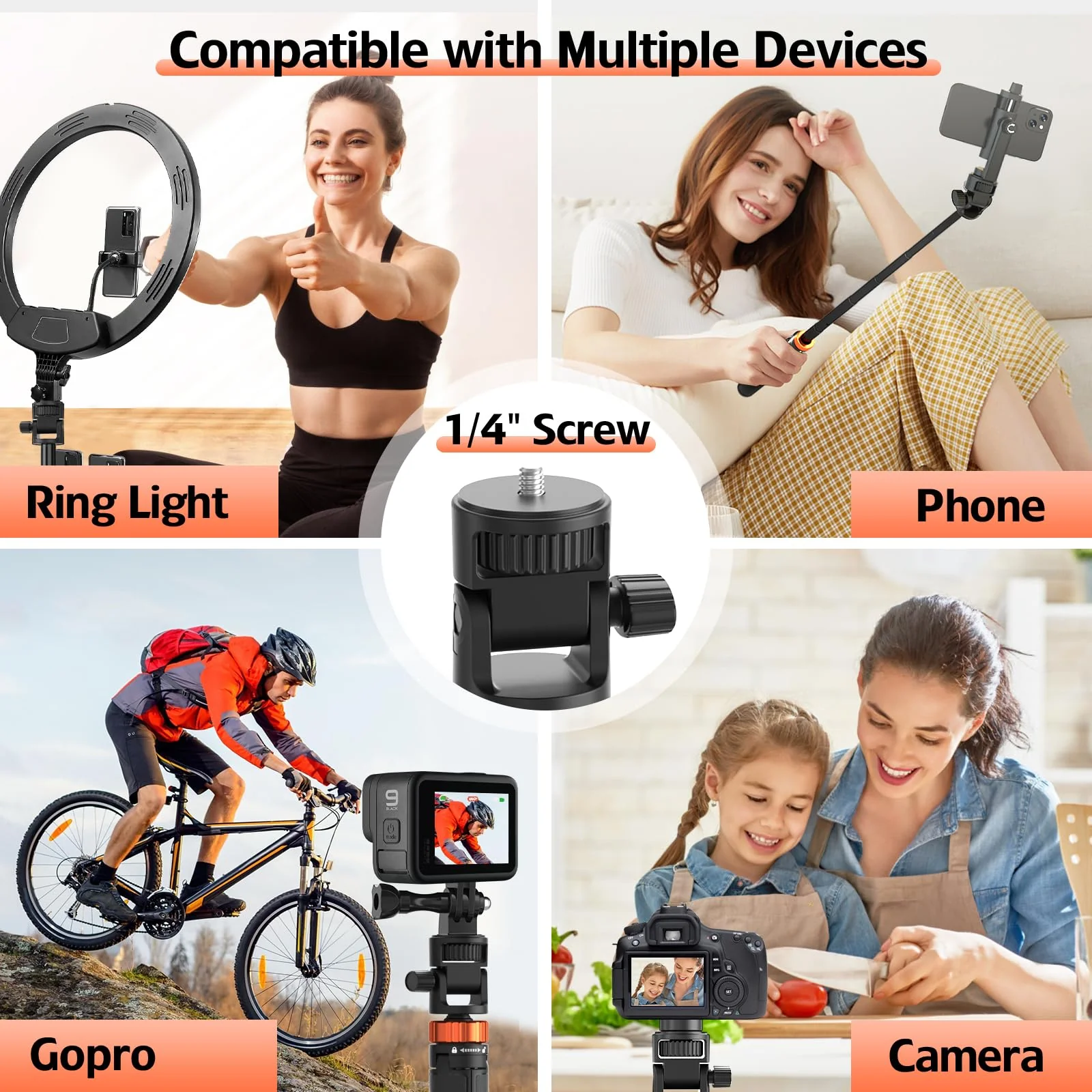 70" Phone Tripod & Selfie Stick, Extendable Cell Phone Tripod Stand with Wireless Remote and Phone Holder, Compatible with All Phones, Cameras 70" - Image 6
