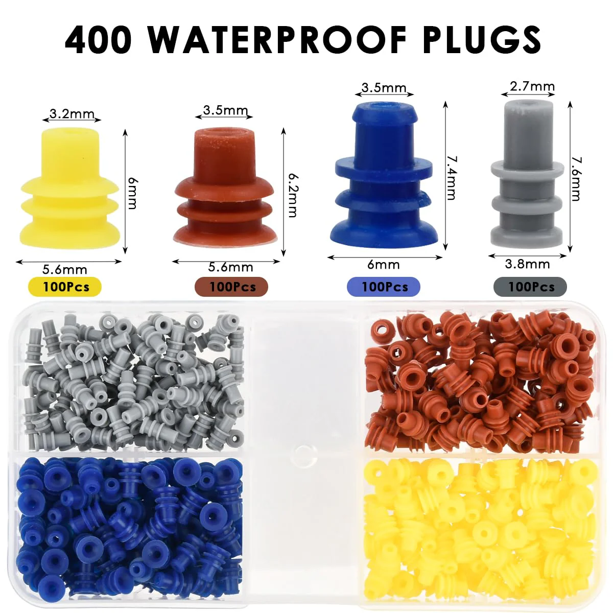 708 Piece Connector Pins Kit, Car Plug Pin Accessories 1/1.5/1.8/2.2/2.8/3.5 mm, Male and Female Wire Seals, Removal Tool Set for Motorcycles, Cars and Boats - Image 2