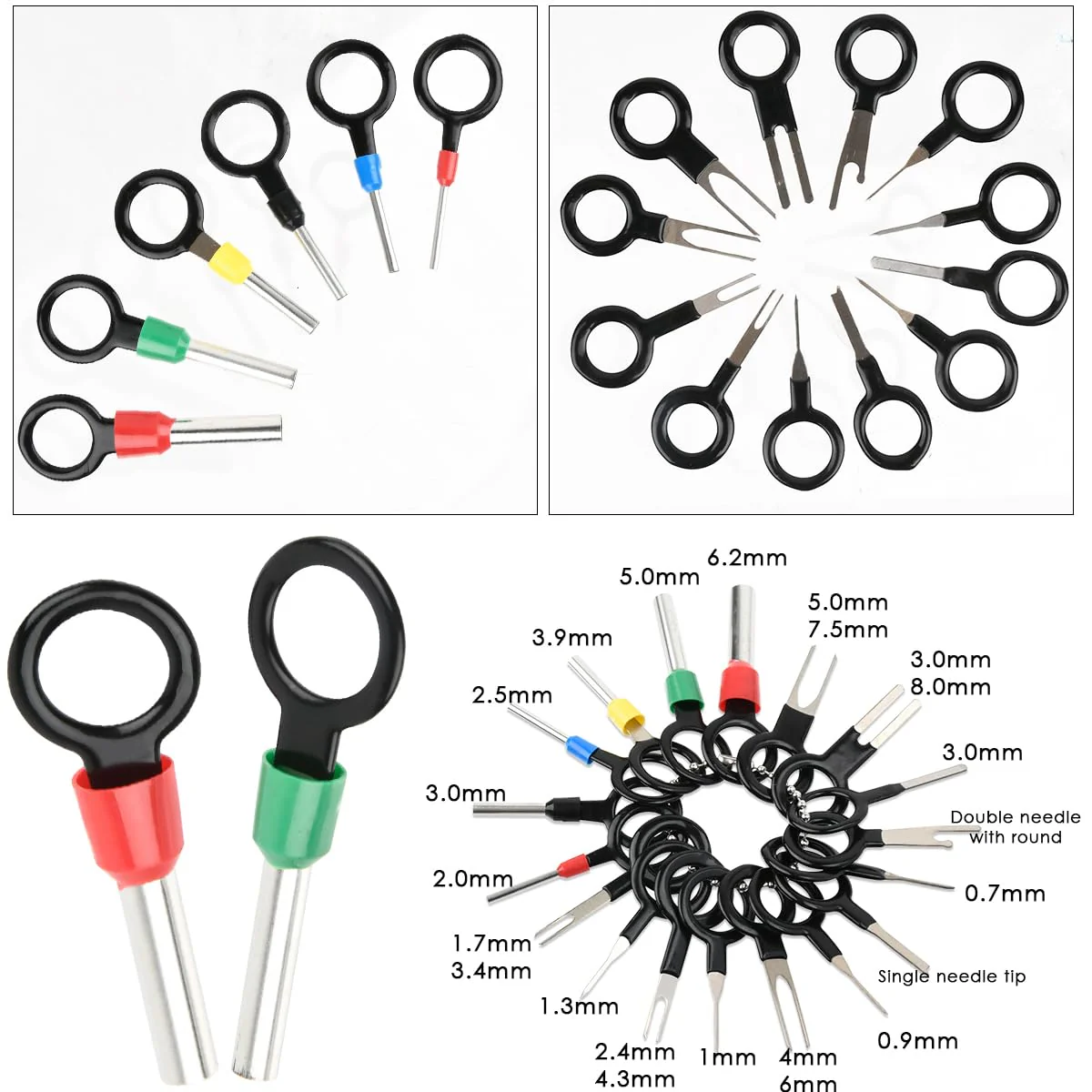 708 Piece Connector Pins Kit, Car Plug Pin Accessories 1/1.5/1.8/2.2/2.8/3.5 mm, Male and Female Wire Seals, Removal Tool Set for Motorcycles, Cars and Boats - Image 3