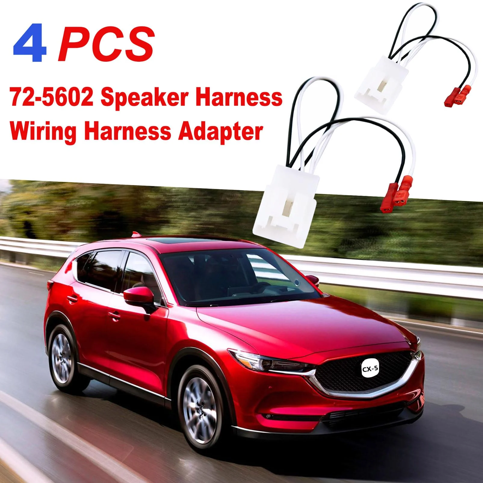 72-5602 Car Replacement Door Speaker Wiring Harness Plug Connector for 2011-2021 Ford F-150 Fusion Escape Focus Bronco Mustang Mondeo MK4 Mazda 2 3 6 CX5 Cable Plug Speakers Harness - 4 PCS - Image 2