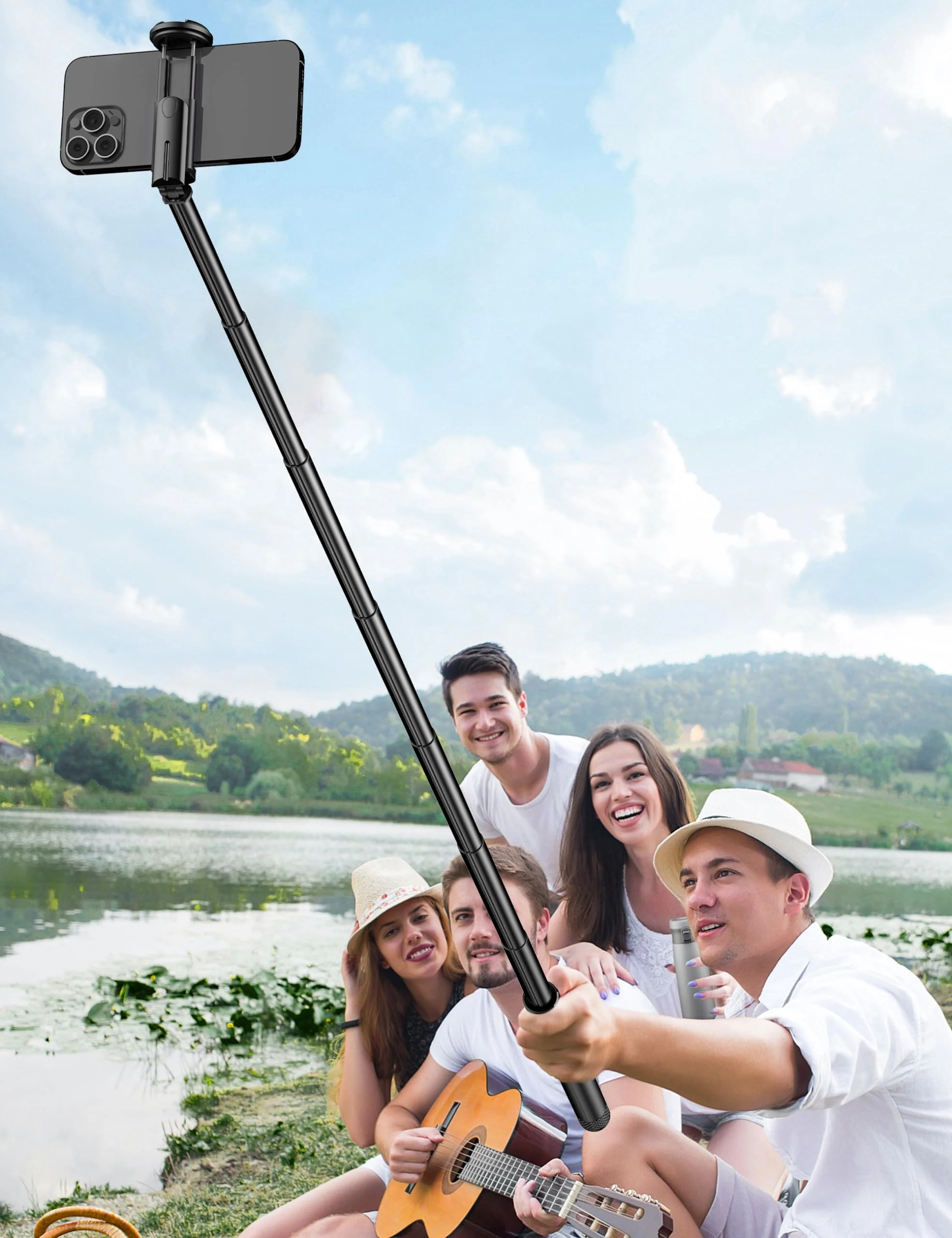72" Cell Phone Selfie Stick Tripod, Aluminum Phone Tripod All-in-1 with Integrated Remote, Portable Extendable Smartphone Tripod Stand Lightweight Travel Tripod Compatible with iPhone 15/14/13/Android - Image 9