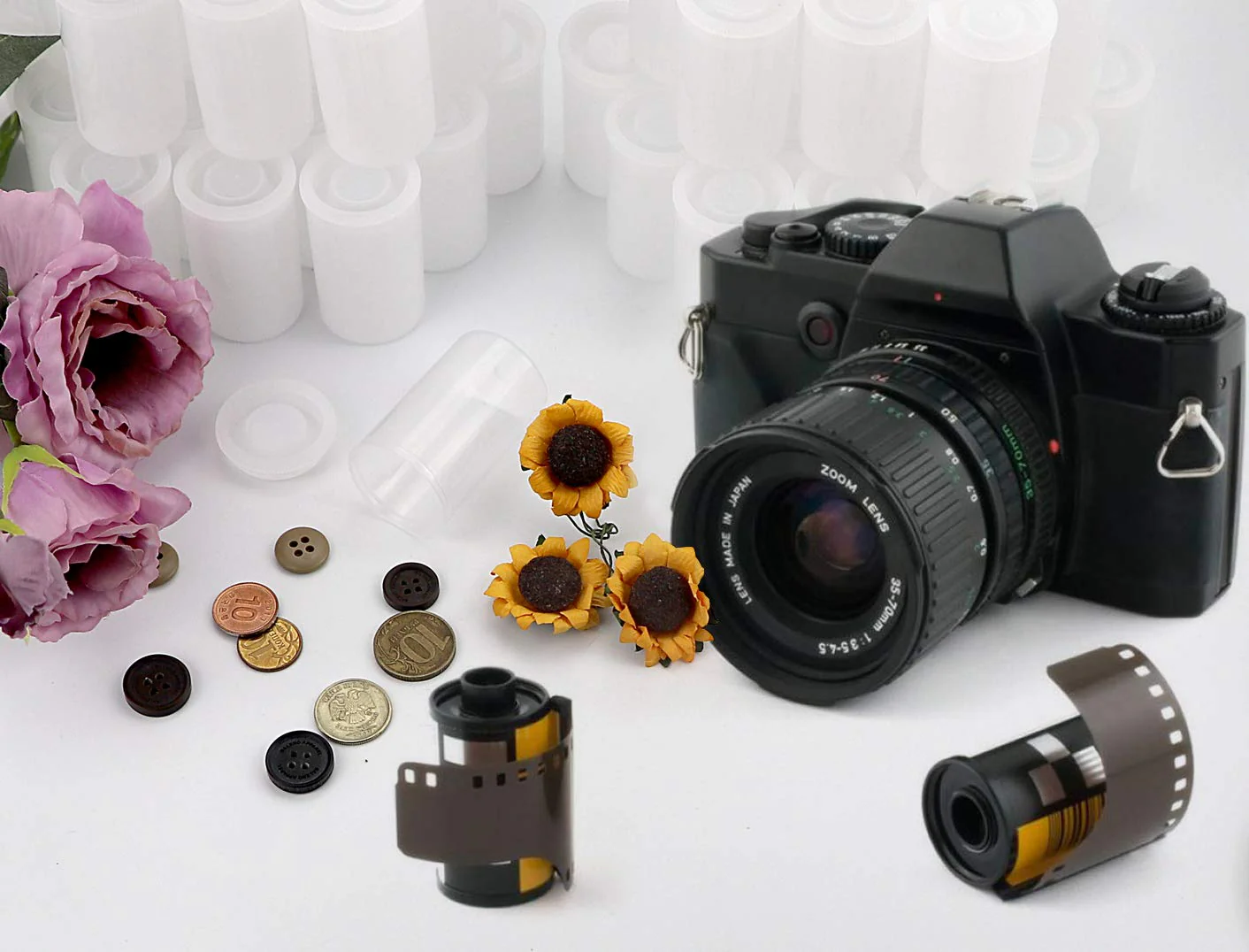 72 Pcs Film Canisters ,35MM Empty Camera Reel Containers, for Rockets, 8 OZ, 2" H, 1" W, Plastic, Films Developing Processing Tube, Roll Case, Small Accessories, Storage (Black) - Image 3