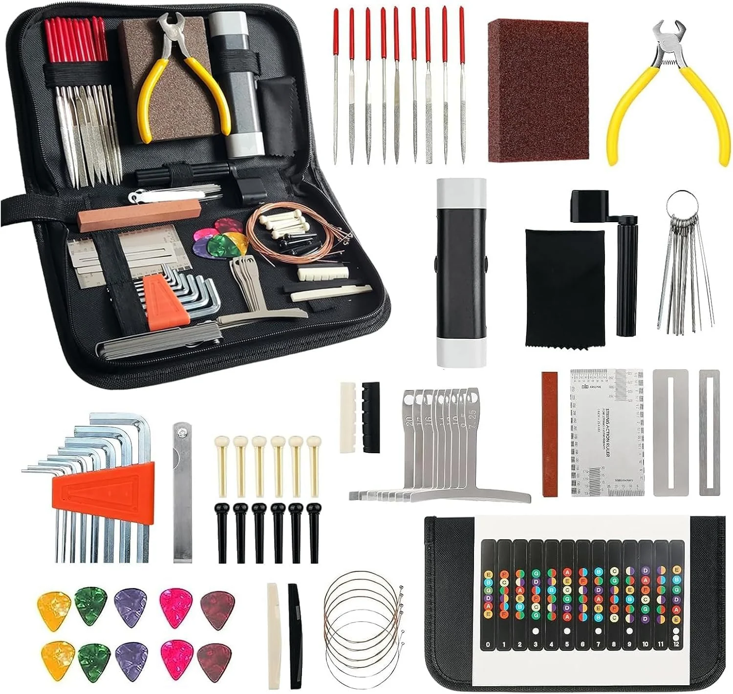 72 Pcs Guitar Tool Kit with Carry Bag,Professional Guitar Repairing Maintenance Tool Kit for Acoustic Guitar Electric Guitar Ukulele Bass Banjo,Ideal Guitar Accessories for Guitar Enthusiast - Image 2