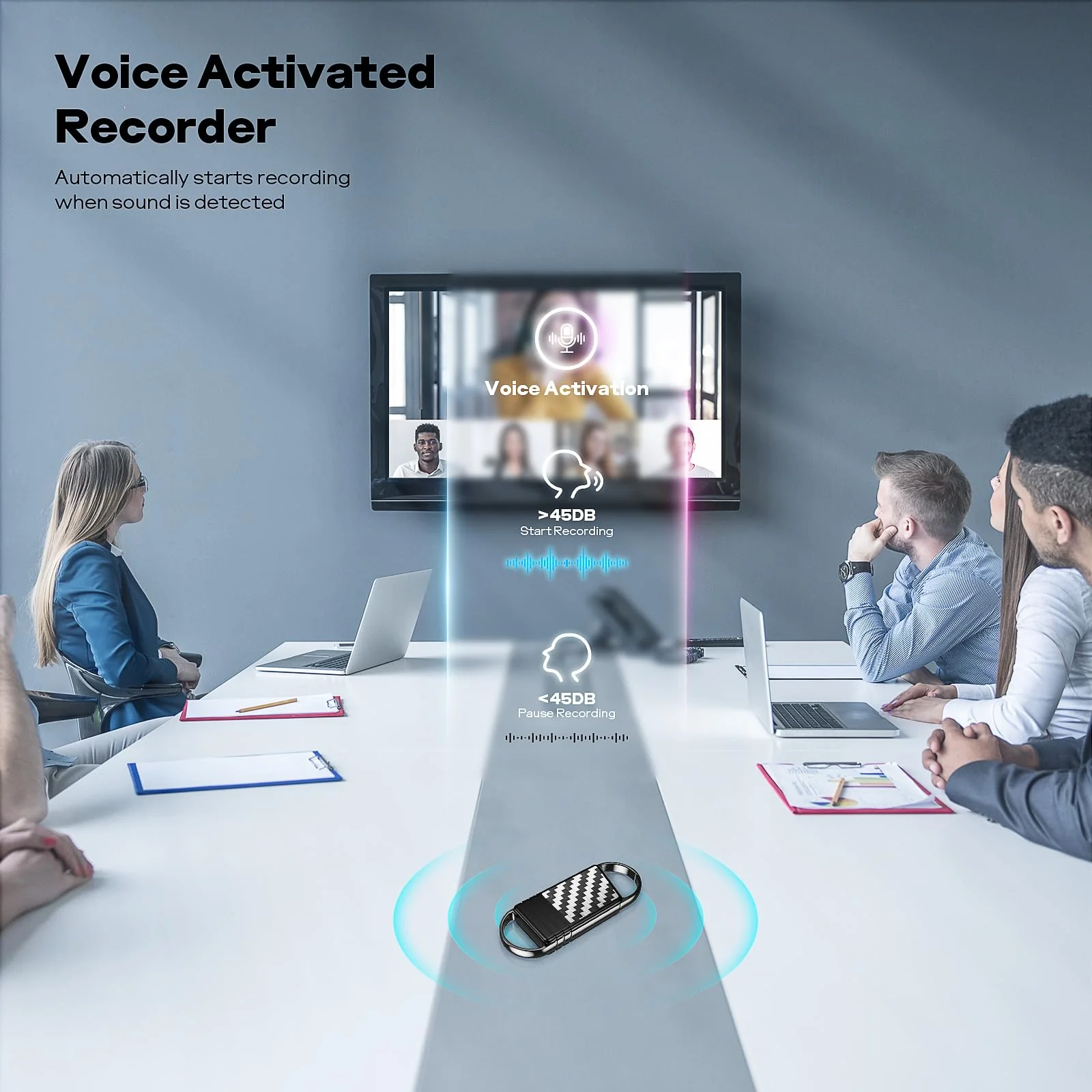 72GB Digital Voice Recorder - Xelarvex Voice Activated Recorder AI-Intelligent Noise Reduction, 4800 Hours Recording Device, Audio Recorder for Lectures/Interviews/Meetings 72GB - Image 4