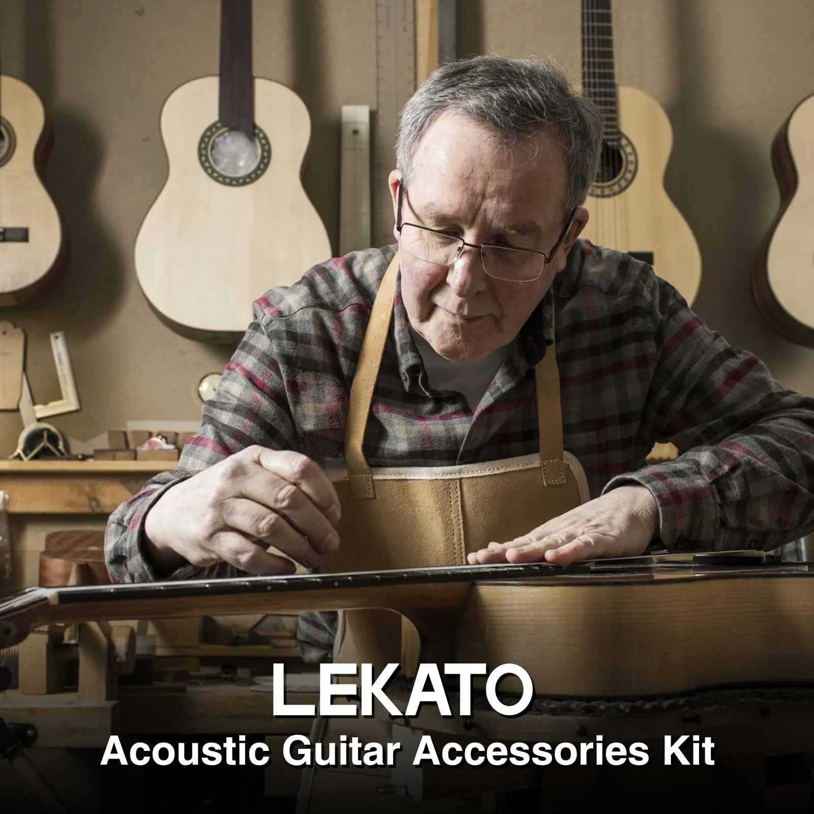 72Pcs Guitar Tool Kit, Guitar Repair Kit, Guitar Setup Kit, Professional Guitar Repairing Maintenance Tool Kit for Luthier Beginner, Guitar Accessories for Acoustic Guitar Ukulele Bass Banjo 72 Pcs - Image 6