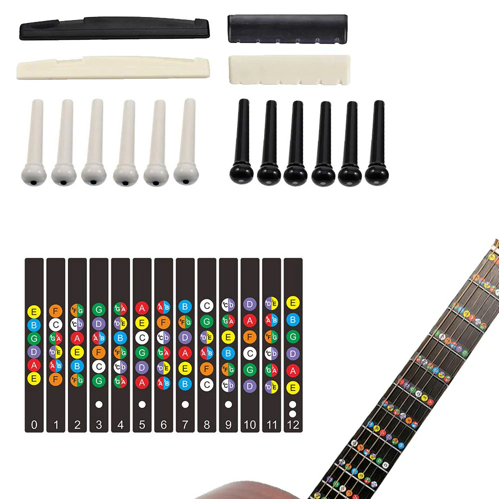 72PCS Guitar Tool Kit，Professional Guitar Repairing Maintenance Tool Kit with Guitar Strings Picks Bridge Pins Gauge Guitar Accessories Gift for Acoustic Guitar Electric guitar Ukulele Bass Banjo - Image 7