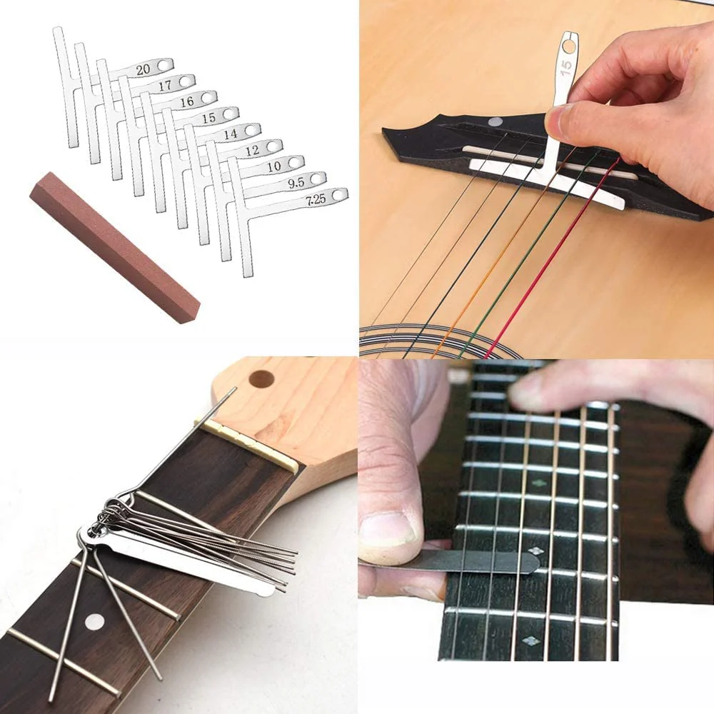 72PCS Guitar Tool Kit,Professional Guitar Repairing Maintenance Tool Kit with Guitar Strings Picks Bridge Pins Gauge Guitar Accessories Gifts for Acoustic Guitar Electric guitar Ukulele Bass Banjo - Image 3