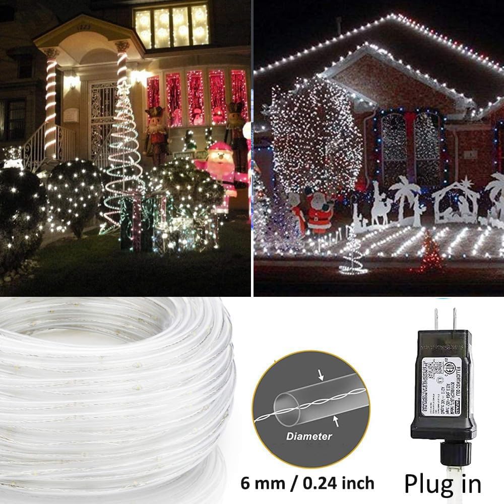 75ft Rope Lights Outside Cool White 280 LEDs with Remote Control, Waterproof Outdoor LED Tube Light with Timer, Rope Lighting for Christmas, Deck, Patio, Bedroom Indoor (Not Connectable) - Image 6