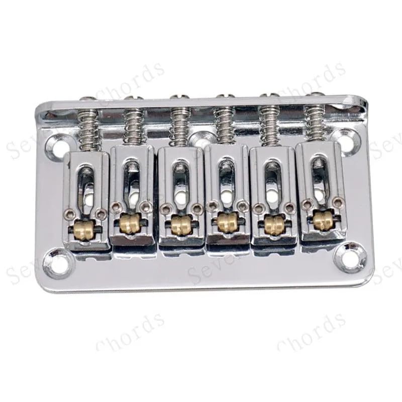 78MM Guitar Fixed Hardtail Bridge with Roller Saddles Fit Stratocaster Strat (Chrome) Chrome - Image 2