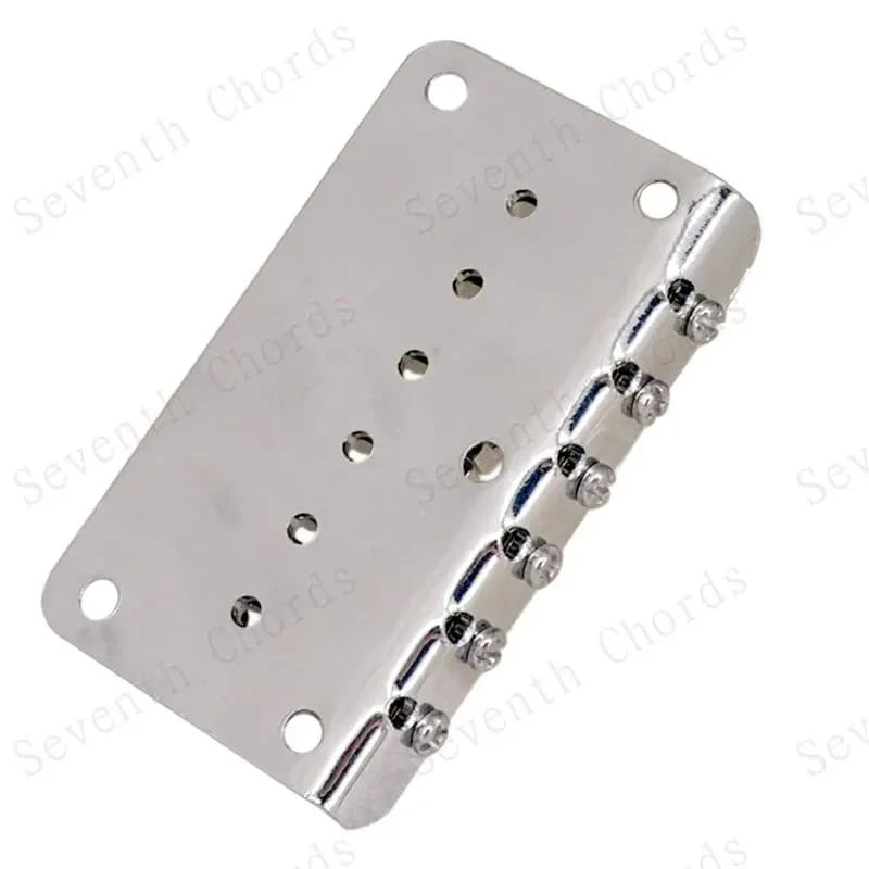 78MM Guitar Fixed Hardtail Bridge with Roller Saddles Fit Stratocaster Strat (Chrome) Chrome - Image 3
