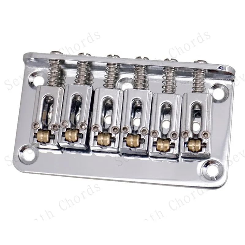 78MM Guitar Fixed Hardtail Bridge with Roller Saddles Fit Stratocaster Strat (Chrome) Chrome - Image 4