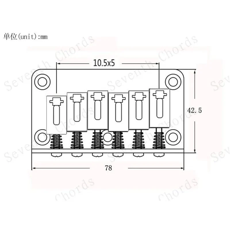 78MM Guitar Fixed Hardtail Bridge with Roller Saddles Fit Stratocaster Strat (Chrome) Chrome - Image 5