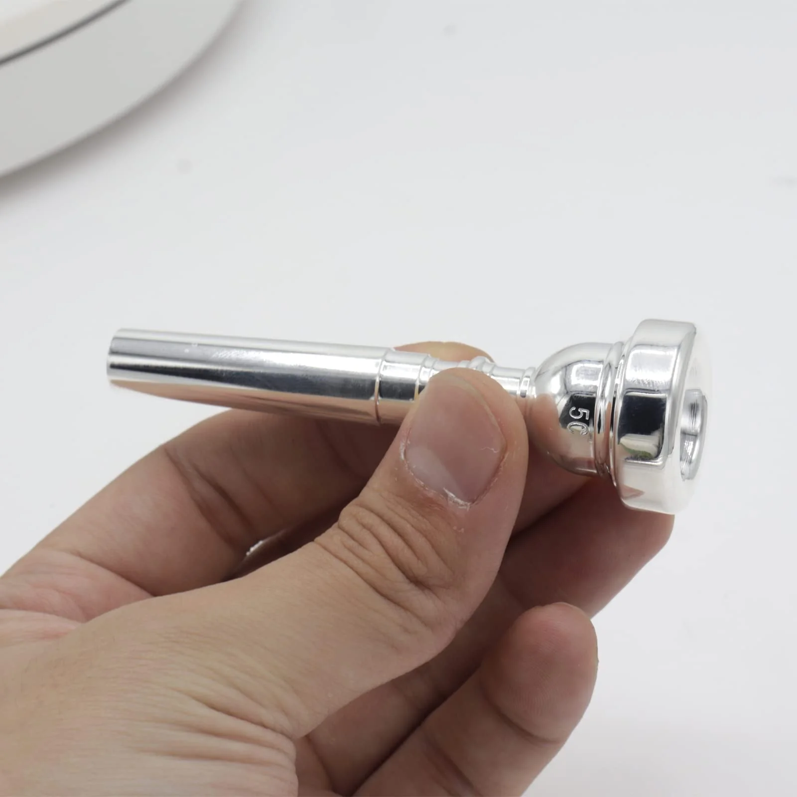 7C Trumpet Mouthpiece Set, Silver Plated Brass, Beginner to Pro, Durable & Reliable, with Cleaning Brush & Silver Polishing Cloth 7C - Image 6