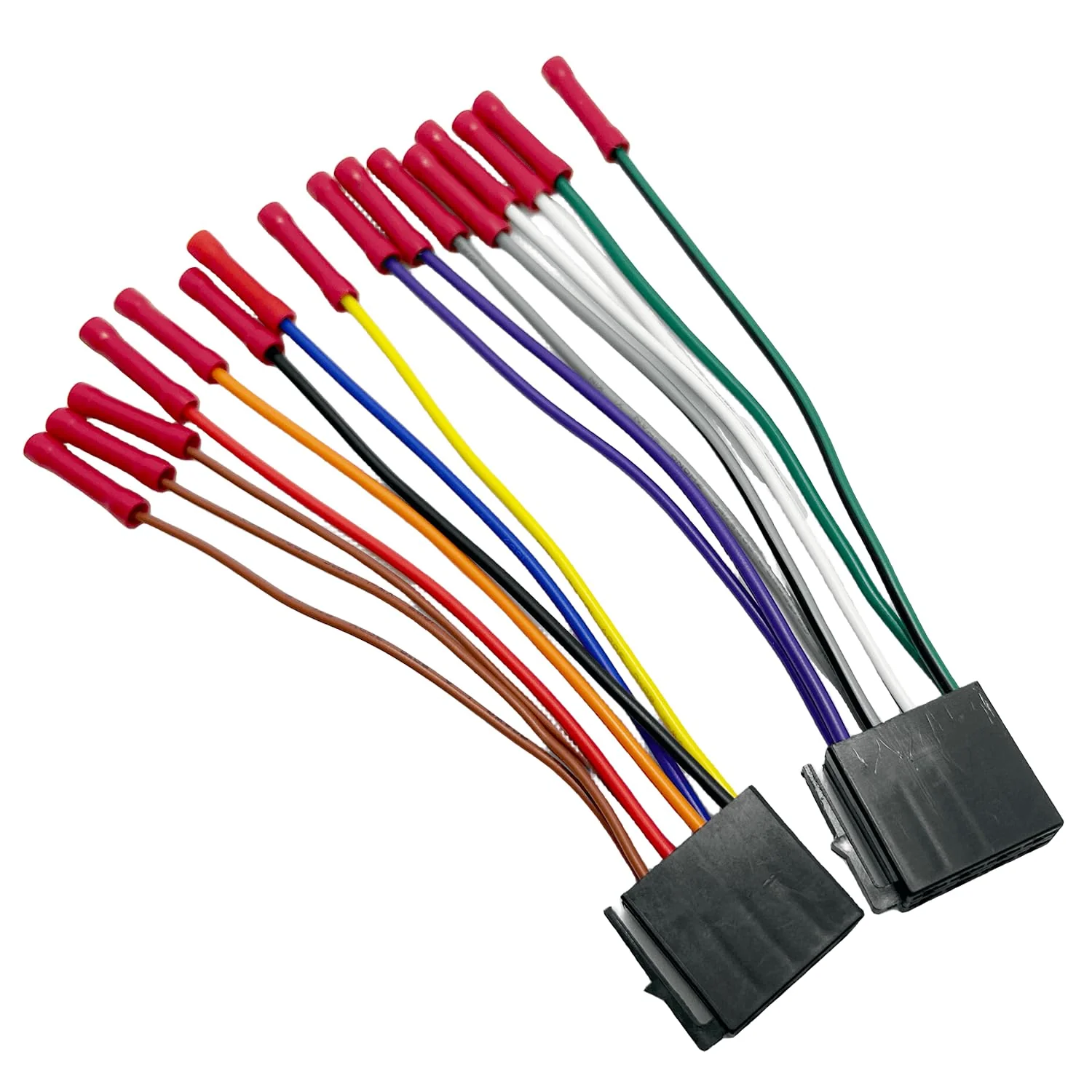 8+8Pin Universa ISO Car Radio Wiring Harness, Android Car Stereo Harness Adapter Radio Power Speakers Wiring Adapter ISO Radio Harness Adapter replacement for Boss Jenson Leadfan SJOYBRING Bluetooth Universal ISO Harness - Image 7