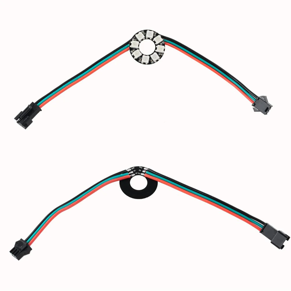 8 Bits WS2812 RGB LED Ring with SM2.54-3P Wire, DC5V WS2812B 5050 Full Color LED with Integrated Drivers Individually Addressable for Arduino Raspberry Pi ESP8266 Nodemcu (Pack of 2pcs) - Image 3