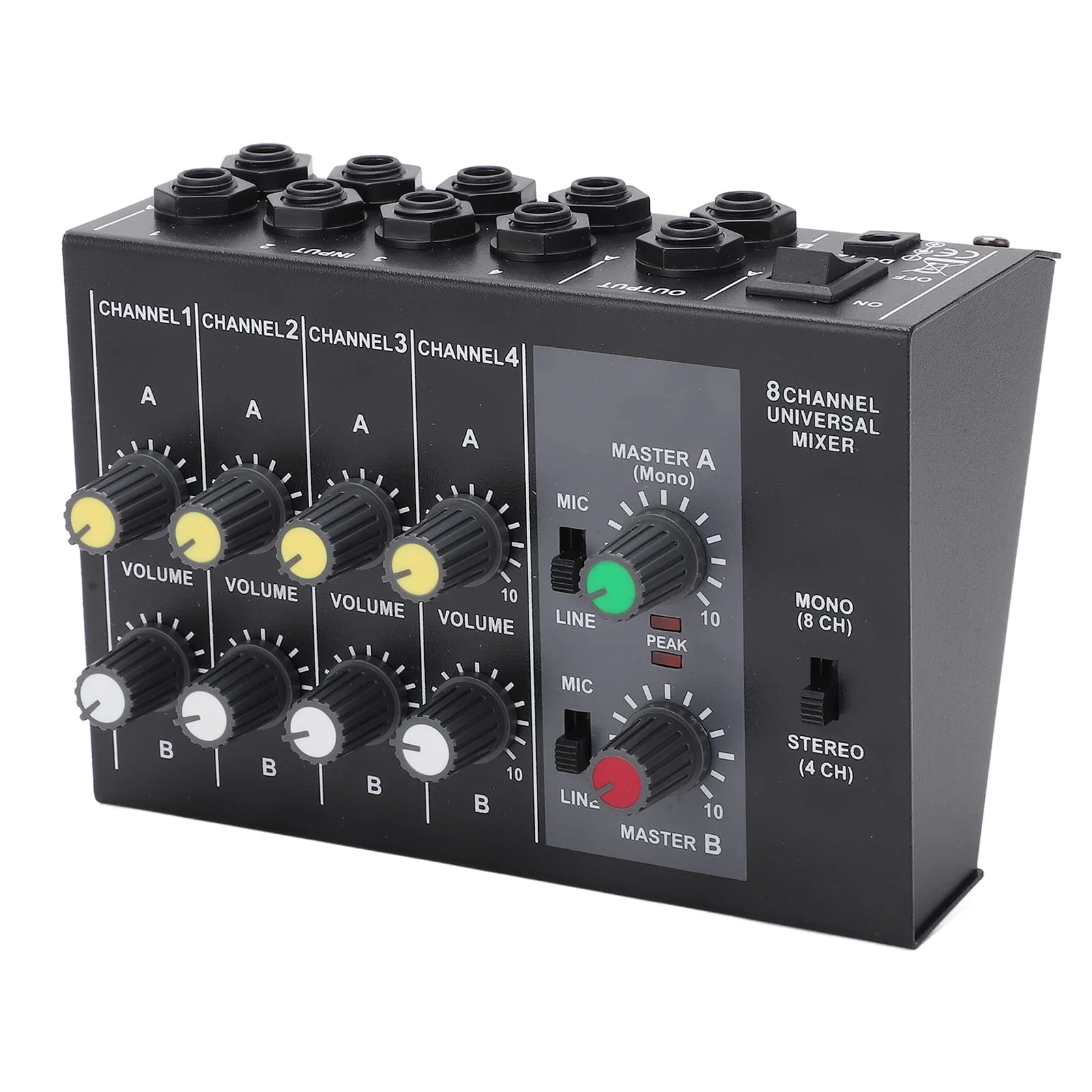 8 Channel Audio Mixer Low Noise Mono Stereo Input DC 12V 6.35mm Interface US Plug 110-240V Powered - Image 2
