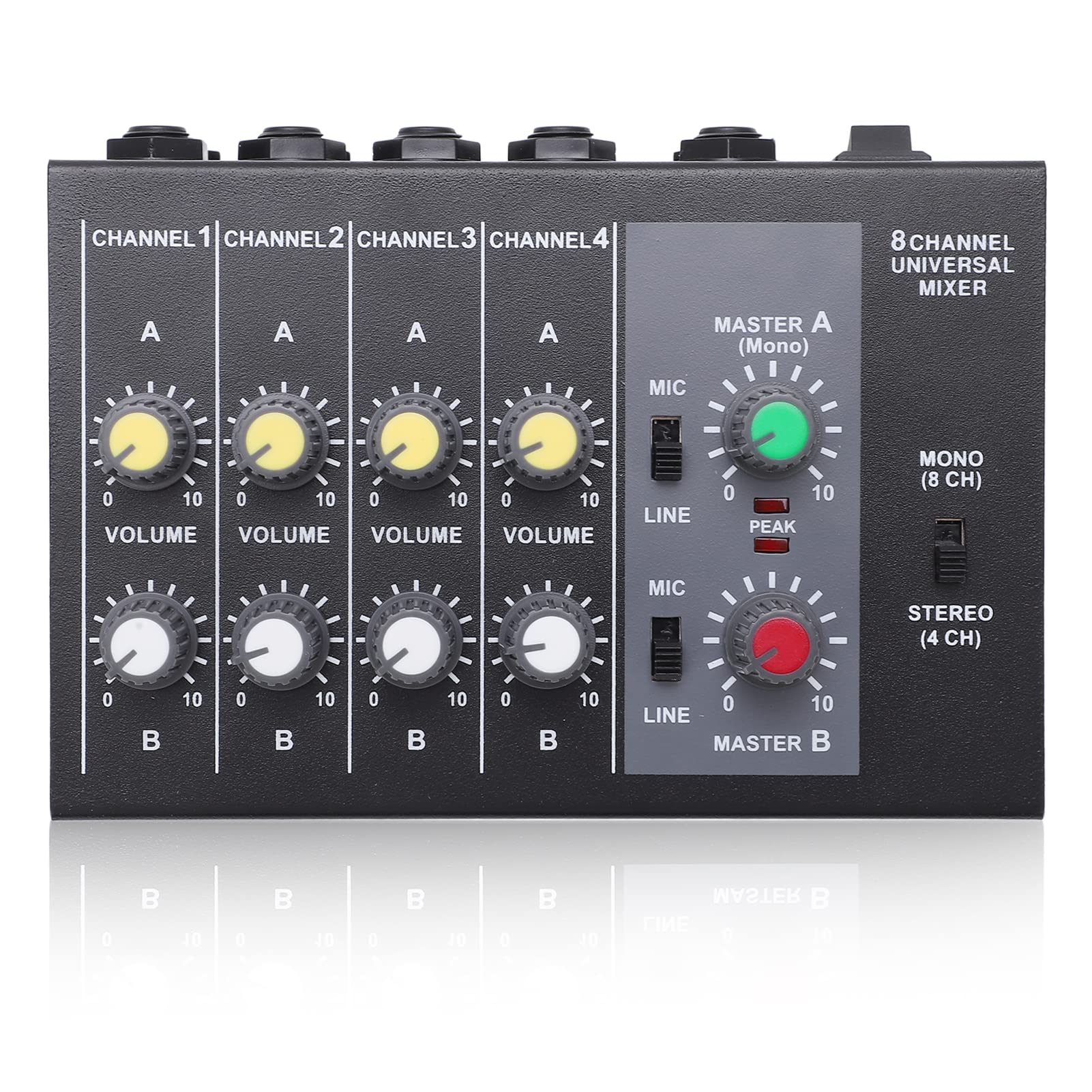 8 Channel Audio Mixer Low Noise Mono Stereo Input DC 12V 6.35mm Interface US Plug 110-240V Powered - Image 3