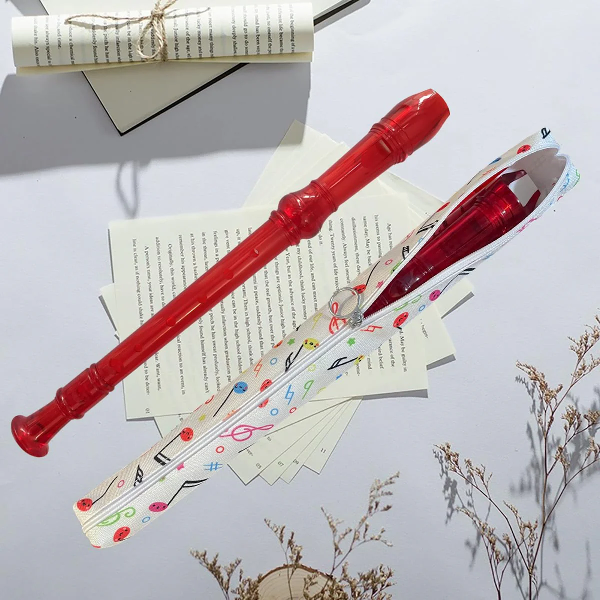 8 Hole German style Soprano Recorder for Beginners, Kids adults Music Flute with Gift Case Bag Cleaning Rod For Party Entertainment (Grystal Red) Grystal Red - Image 5