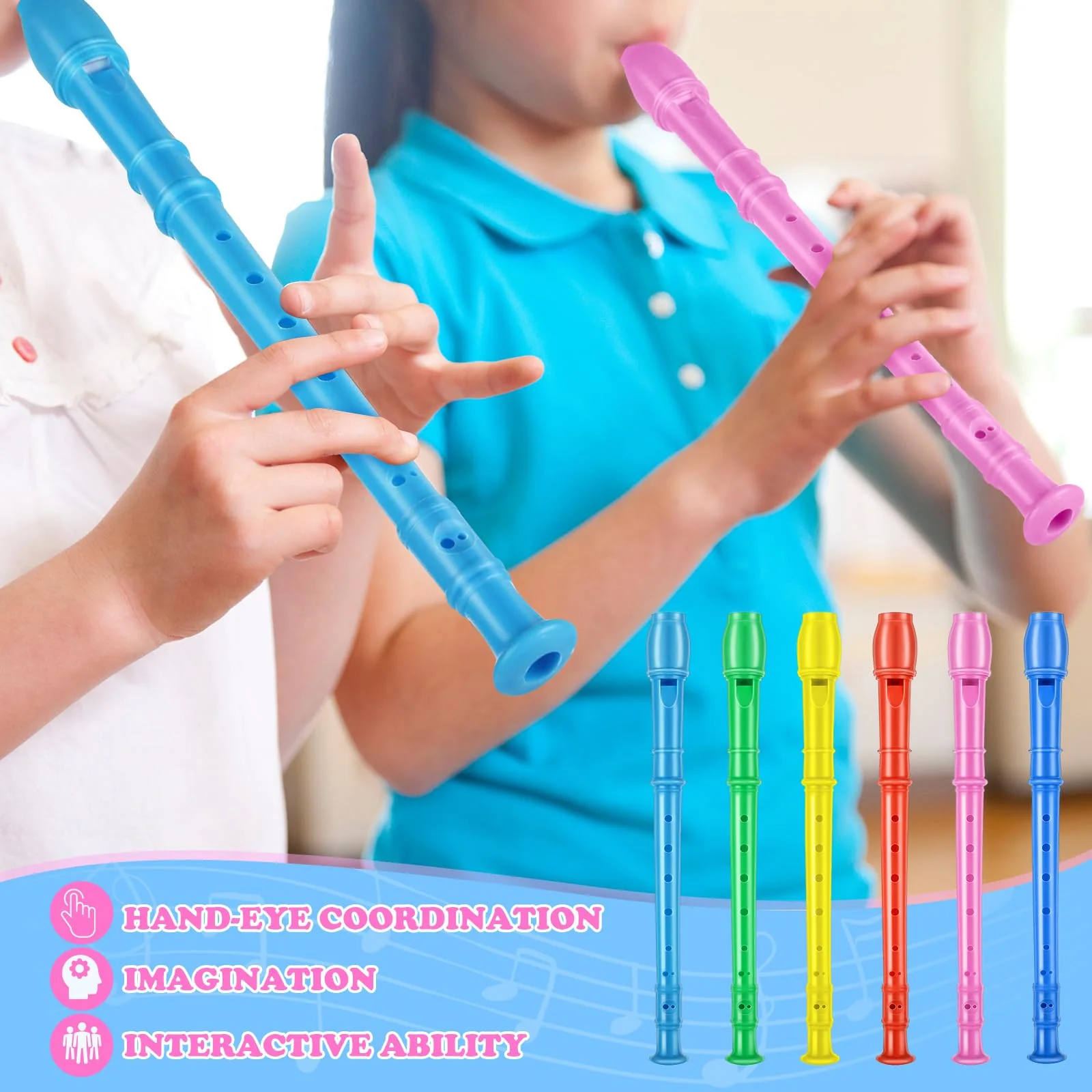 8 Hole Soprano Recorders Descant Flute Bulk With Cleaning Rod German Style for Back to School Gift Operation Christmas Shoebox Supplies Musical Instruments Party Favor (12 Pack) 12 - Image 4