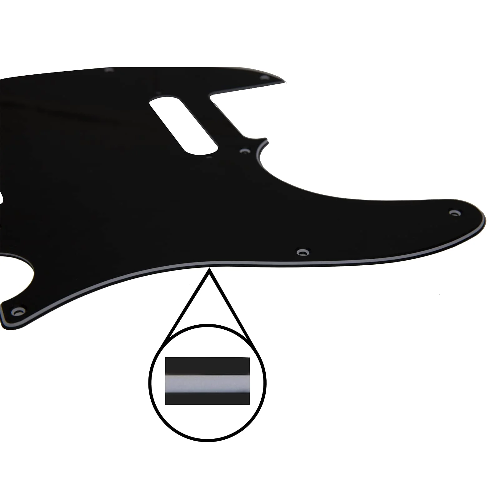 8 Hole Tele Guitar Pickguard Scratch Plate Compatible with USA/Mexican Fender Telecaster (3Ply Black) - Image 3
