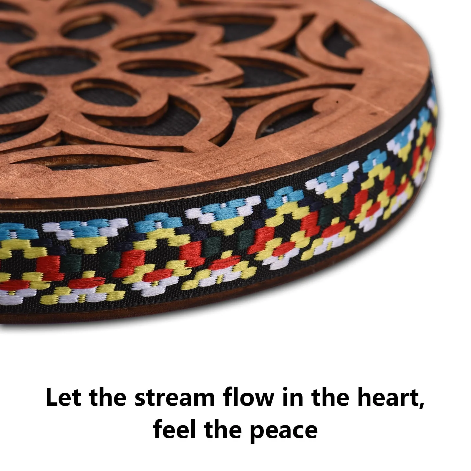8-inch/12-inch Ocean Drum Ethnic Percussion Instrument Onomatopoeic Music Portable Hand Drum Instrument Sound Therapy Relaxing Water Sound Birch Wooden Drum for Performance Accompaniment - Image 2