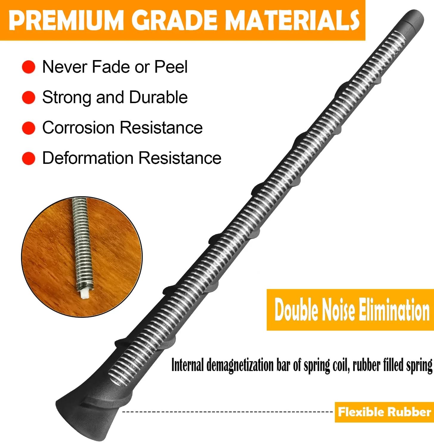 8 Inch Antenna for Dodge Dart (2013-2016), Flexible Rubber Dodge Dart Antenna Mast Replacement - Part Number 68297936AA - Image 5