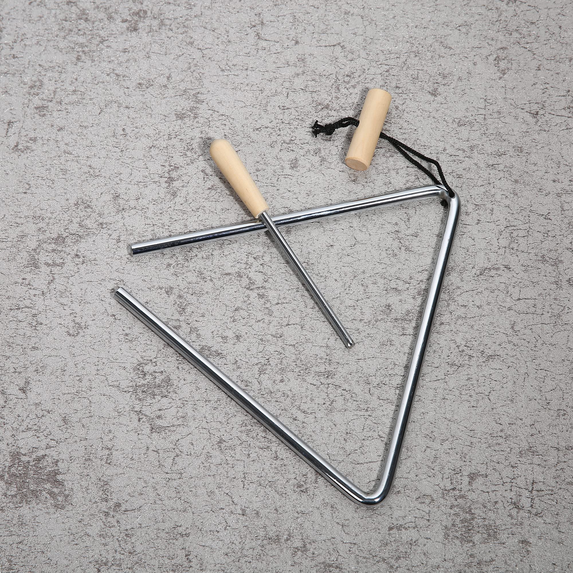 8 Inch Musical Triangle Instrument, Steel Triangle Percussion Bell With Striker 8 INCH - Image 5