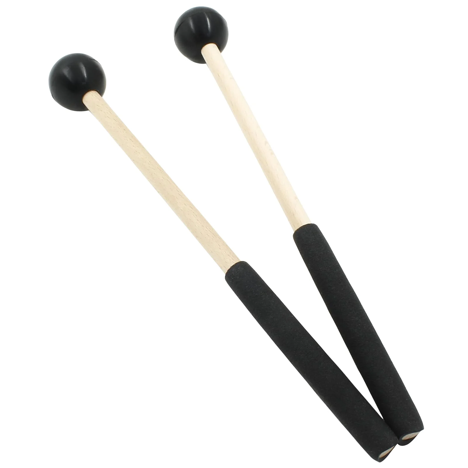8 Inch Percussion Mallets Stick with Rubber Head and Handle,Wood Drum Mallets for Xylophone,Glockenspiel, Black - Image 3