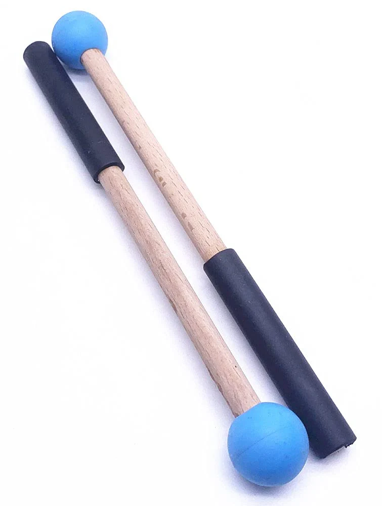 8 Inch Rubber Head Percussion Mallets Sticks for Tongue Drum, Xylophone,Glockenspiel, Woodblock, Bell Pack of 2 Blue - Image 2