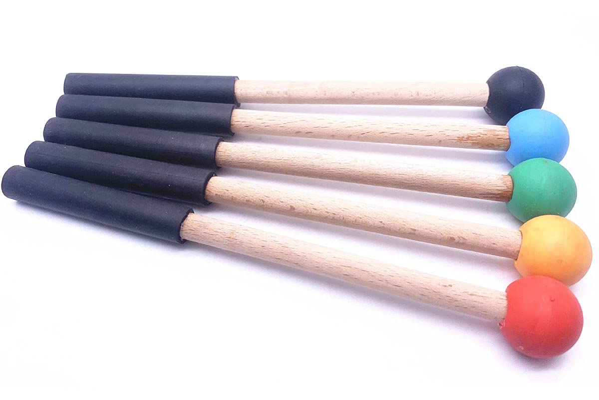 8 Inch Rubber Head Percussion Mallets Sticks for Tongue Drum, Xylophone,Glockenspiel, Woodblock, Bell Pack of 2 Blue - Image 5