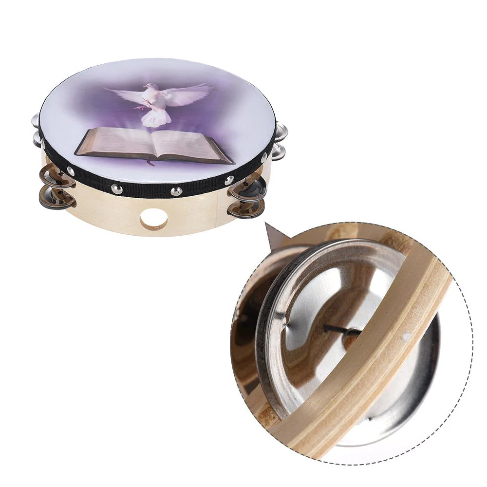 8 inch Tambourine 6 Pairs Double Metal Jingle for Church and Other Holy Occasio - Image 3
