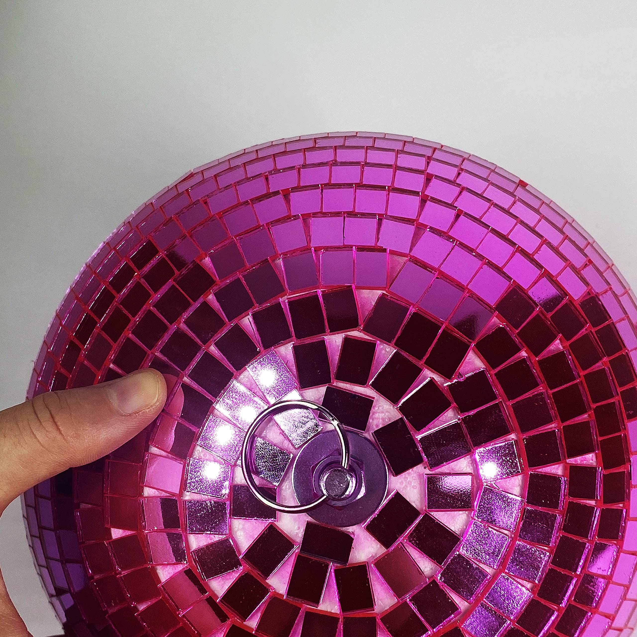 8" Mirror Disco Ball - Cool and Fun Hanging Party Disco Ball for Big Party Decorations, Party Design、Decorate (8 inch, Pink) 8 inch - Image 2