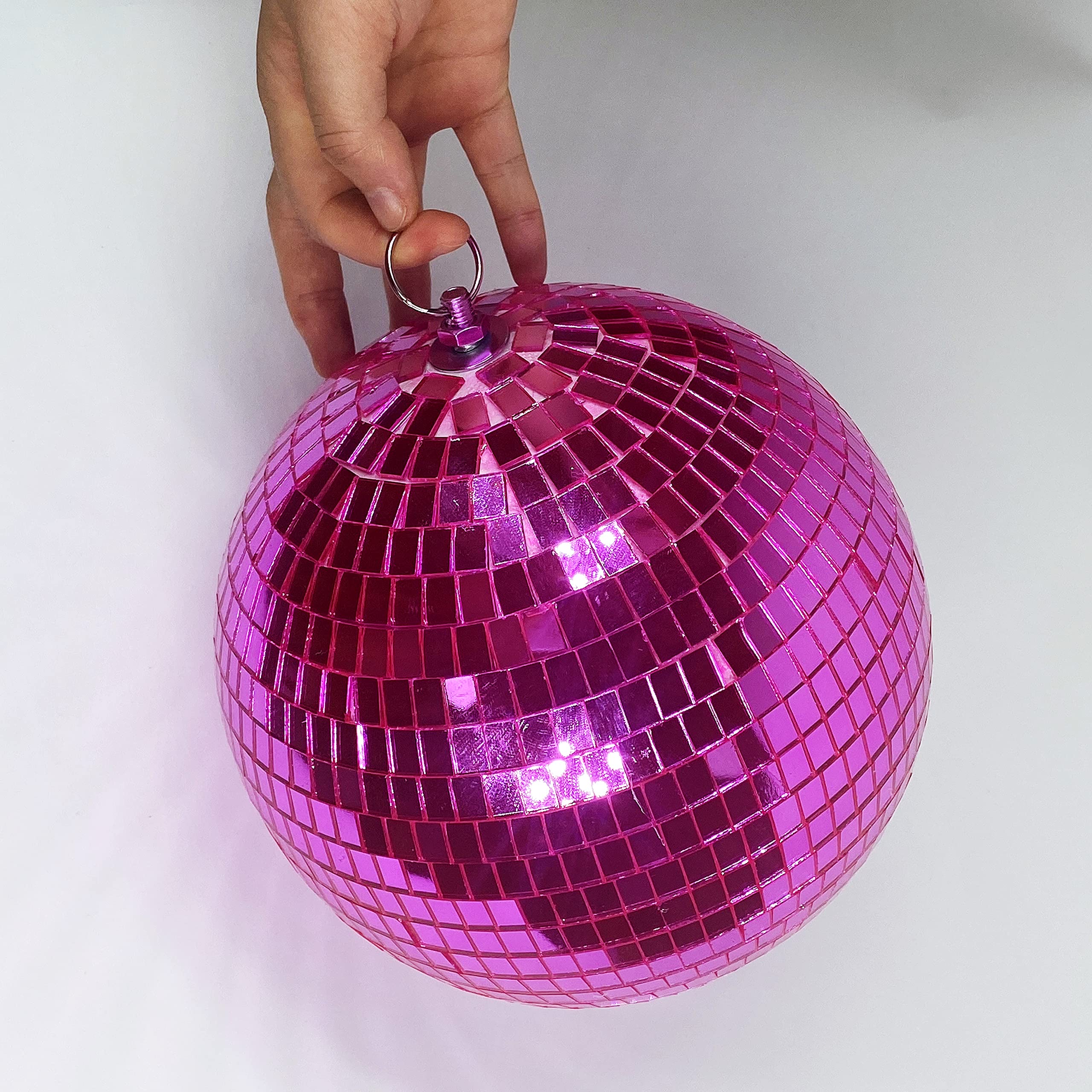 8" Mirror Disco Ball - Cool and Fun Hanging Party Disco Ball for Big Party Decorations, Party Design、Decorate (8 inch, Pink) 8 inch - Image 3