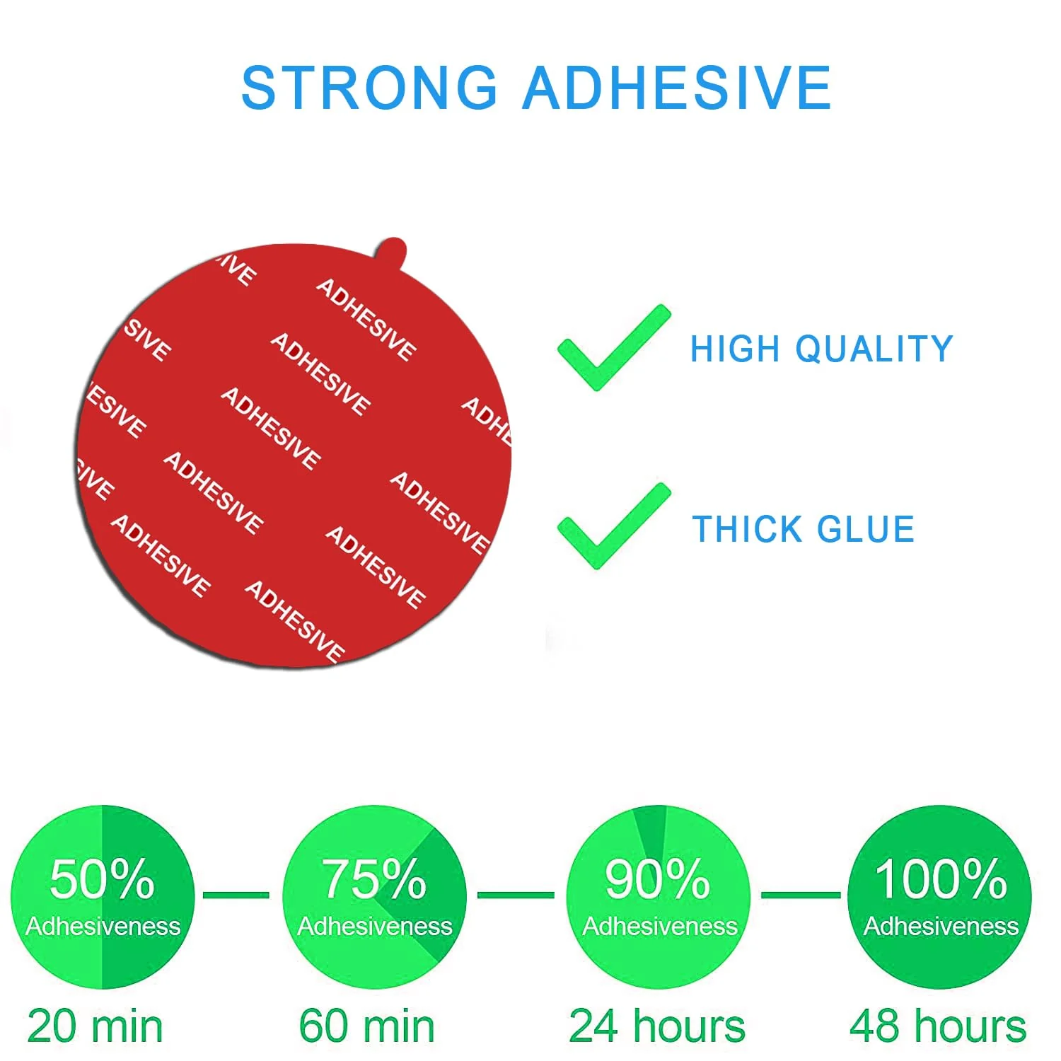 8 Pack 2.76"(70mm) Very High Bond Sticky Adhesive Replacement,Circle Double Sided Pads Gule for Dashboard/Windshield Suction Cup Phone Holder Car DVR Home Suction Hooks GPS Navigation (Red) Red - Image 2