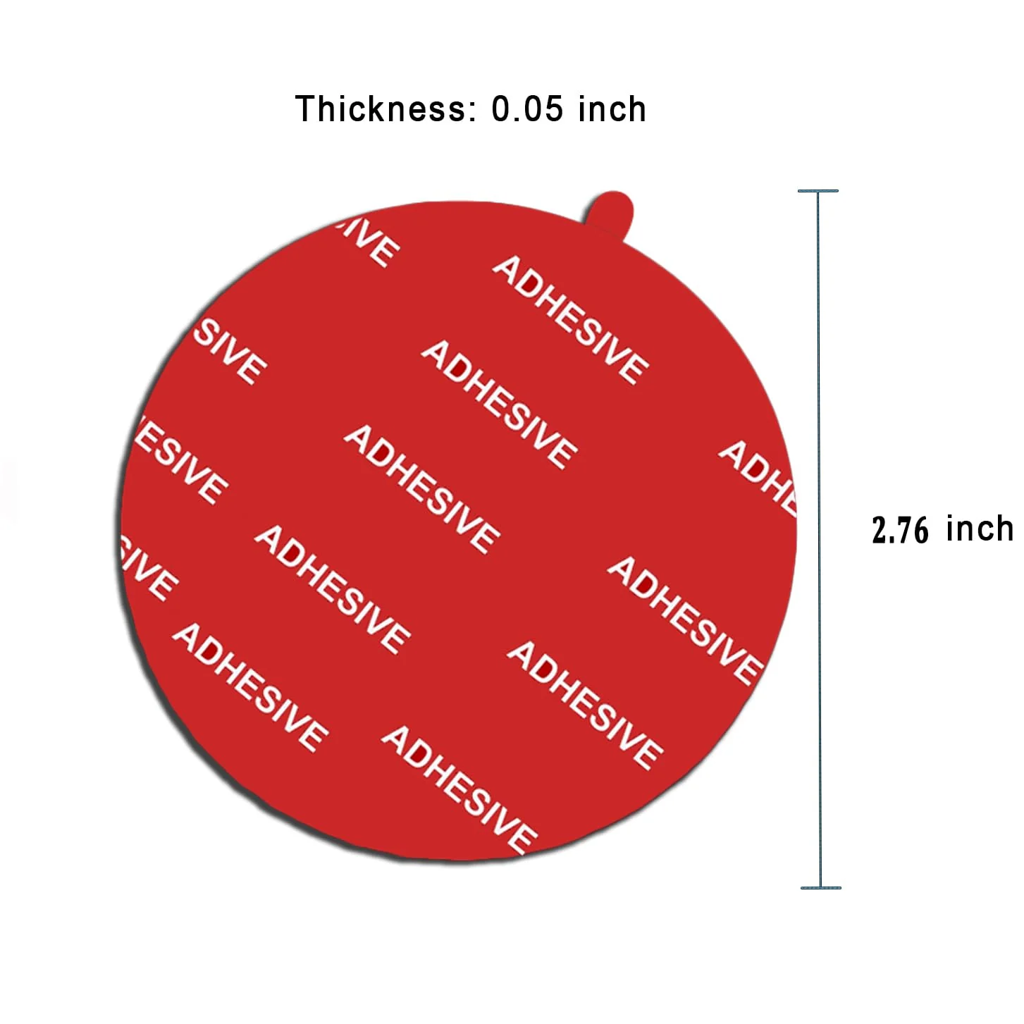 8 Pack 2.76"(70mm) Very High Bond Sticky Adhesive Replacement,Circle Double Sided Pads Gule for Dashboard/Windshield Suction Cup Phone Holder Car DVR Home Suction Hooks GPS Navigation (Red) Red - Image 3