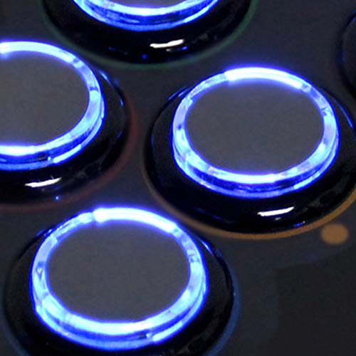 8 Pcs Original Qanba Illuminated Buttons Qanba Sanp In LED Buttons for DIY Cabinet Machine Arcade Machine 24MM/30MM (24MM, Black Buttons+Blue LED) - Image 2