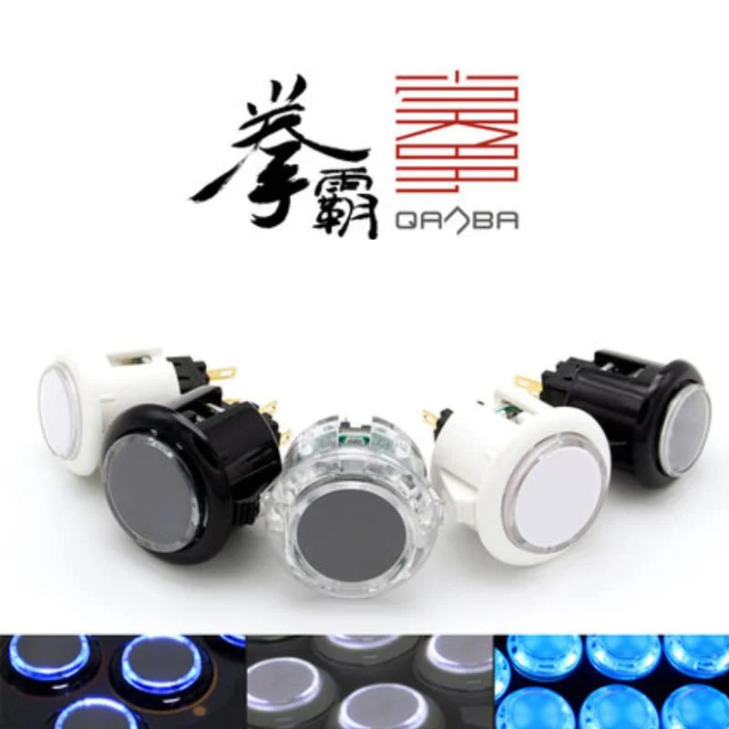 8 Pcs Original Qanba Illuminated Buttons Qanba Sanp In LED Buttons for DIY Cabinet Machine Arcade Machine 24MM/30MM (24MM, Black Buttons+Blue LED) - Image 5