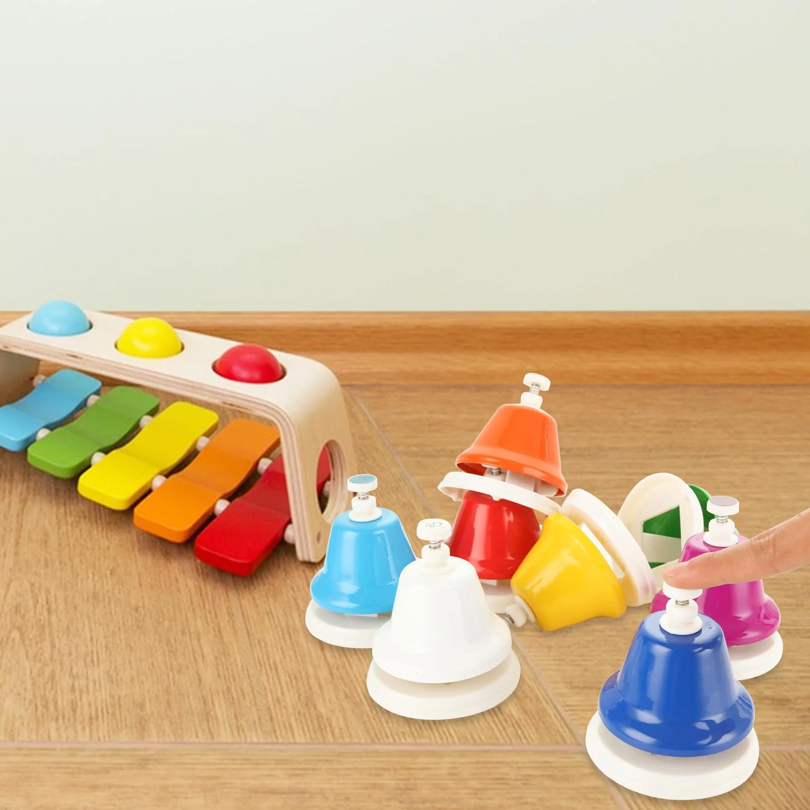 8 Pcs Rainbow Desk Bells, 8 Notes Diatonic Metal Musical Bells, Musical Bells Musical Learning for Musical Teaching Church - Image 7
