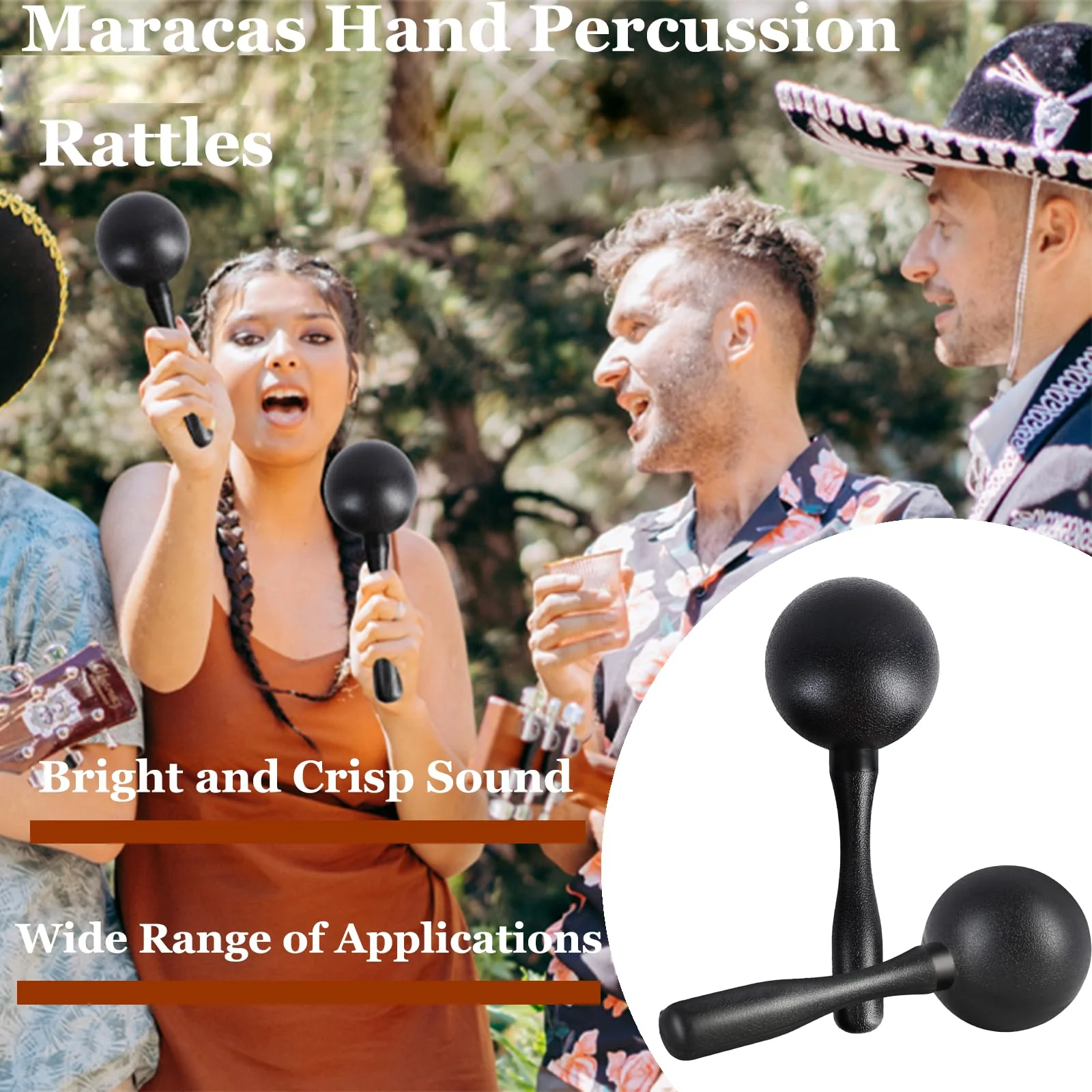 8 Pcs Tambourines for Adults Metal Jingles Half Moon Tambourine, Foot Tambourine, Wood Rhythm Sticks，Egg Shakers, Sand Hammer, Hand Percussion Instrument Set for Party, KTV - Image 5