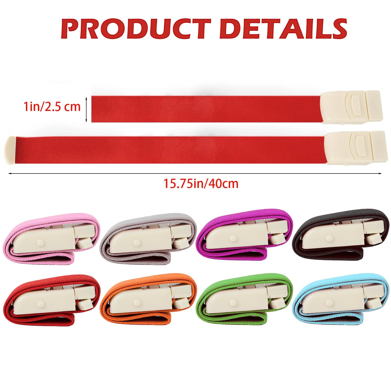 8 Piece Storage Tube Blood Collection Set Tourniquet Holster, 8 Colours Storage Hose with Buckle, Personalised Blood Collection Vein Trap for Nurses, Easy to Use - Image 2