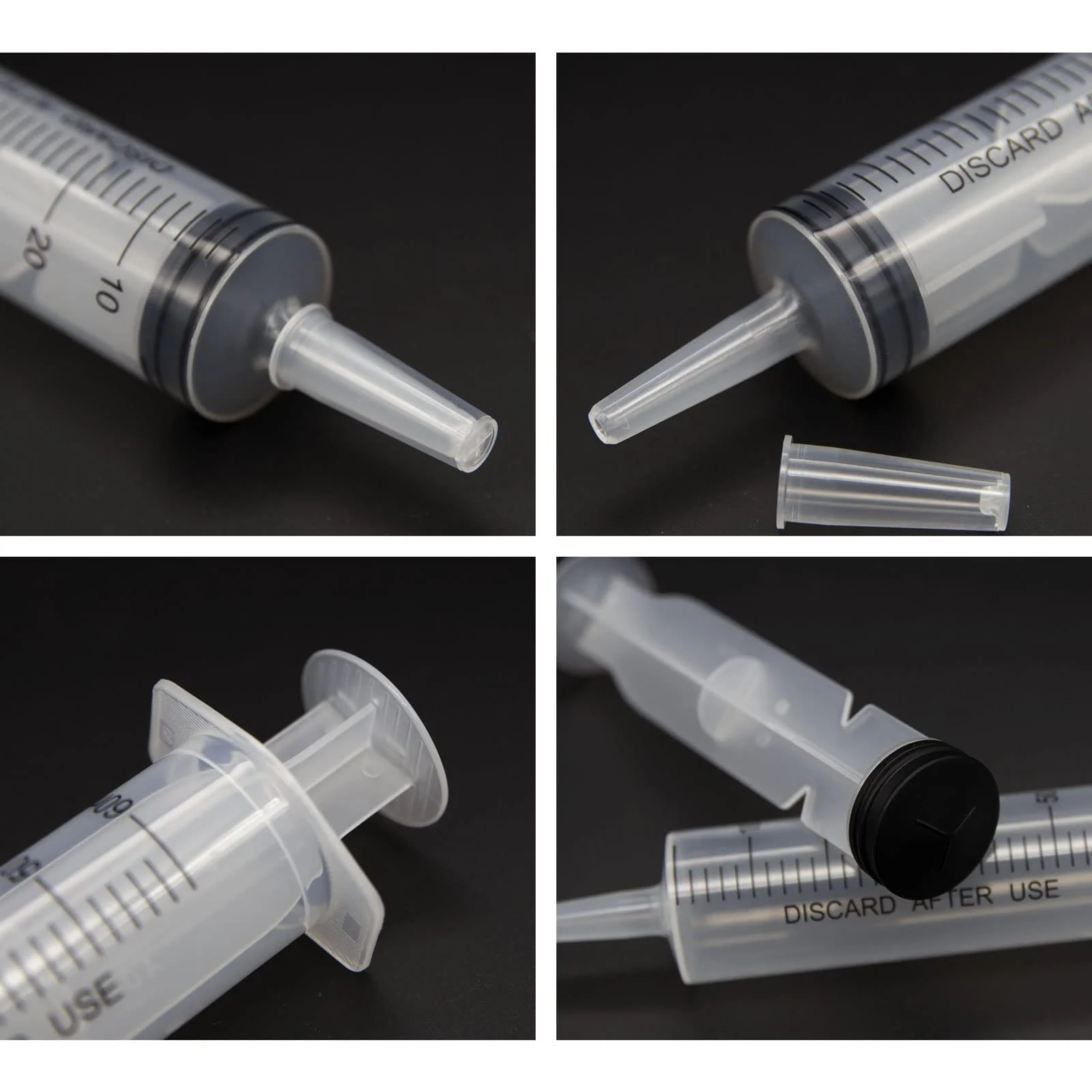 8-Piece Syringe Set, 20 ml 60 ml Syringe with Hose for Scientific Labs, Garden Watering, Measuring Fluids, Animal Feeding, Plant Watering, Industry, 20 ml x 2 + 60 ml x 2 + Hose x 4 - Image 4