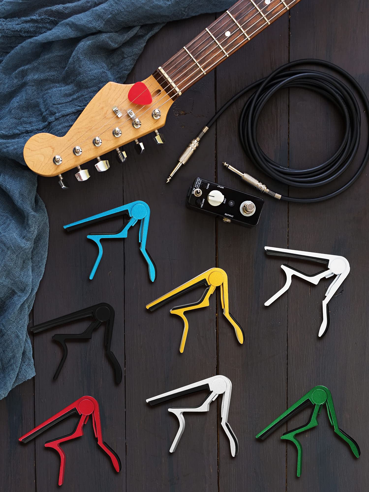 8 Pieces Guitar Capo Guitar Accessories Capo Aluminum Metal Universal Guitar Clamp Capo Electric Guitar Capo Clamp for Various Types Lightweight String Instrument - Image 7