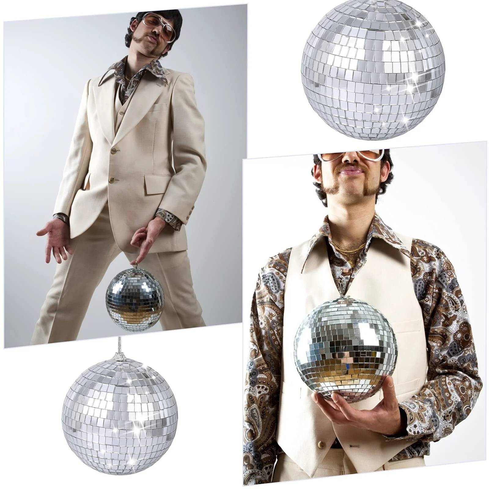 8 Pieces Mirror Disco Balls Silver Hanging Disco Light Mirror Ball for Retro Party, Fun Party, Home Bands Decorations - Image 5