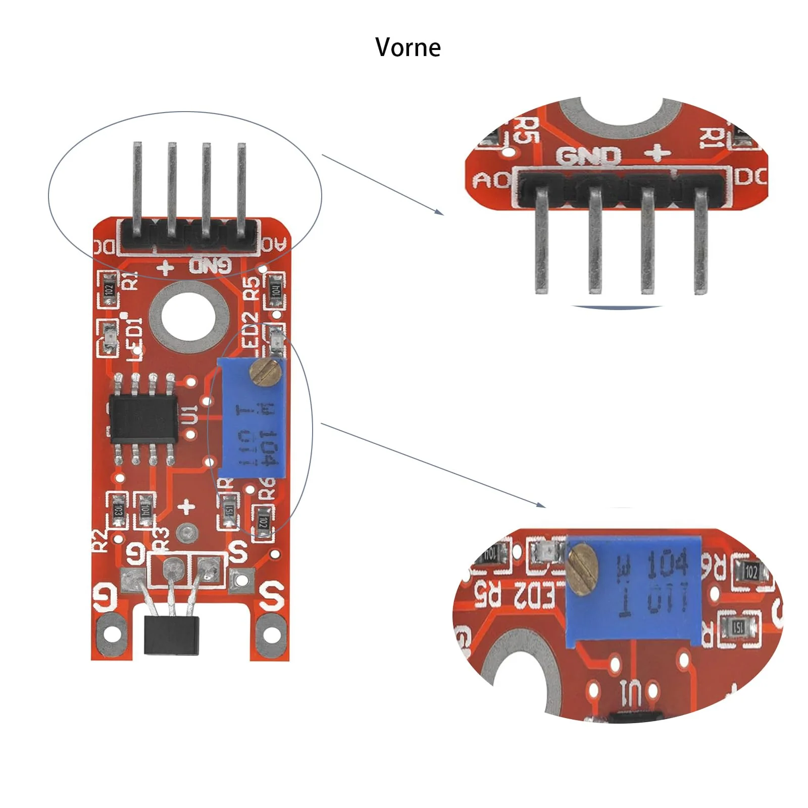 8 x linear magnetic Hall sensor modules KY-024 compatible for Arduino and Raspberry Pi 8 - Image 7