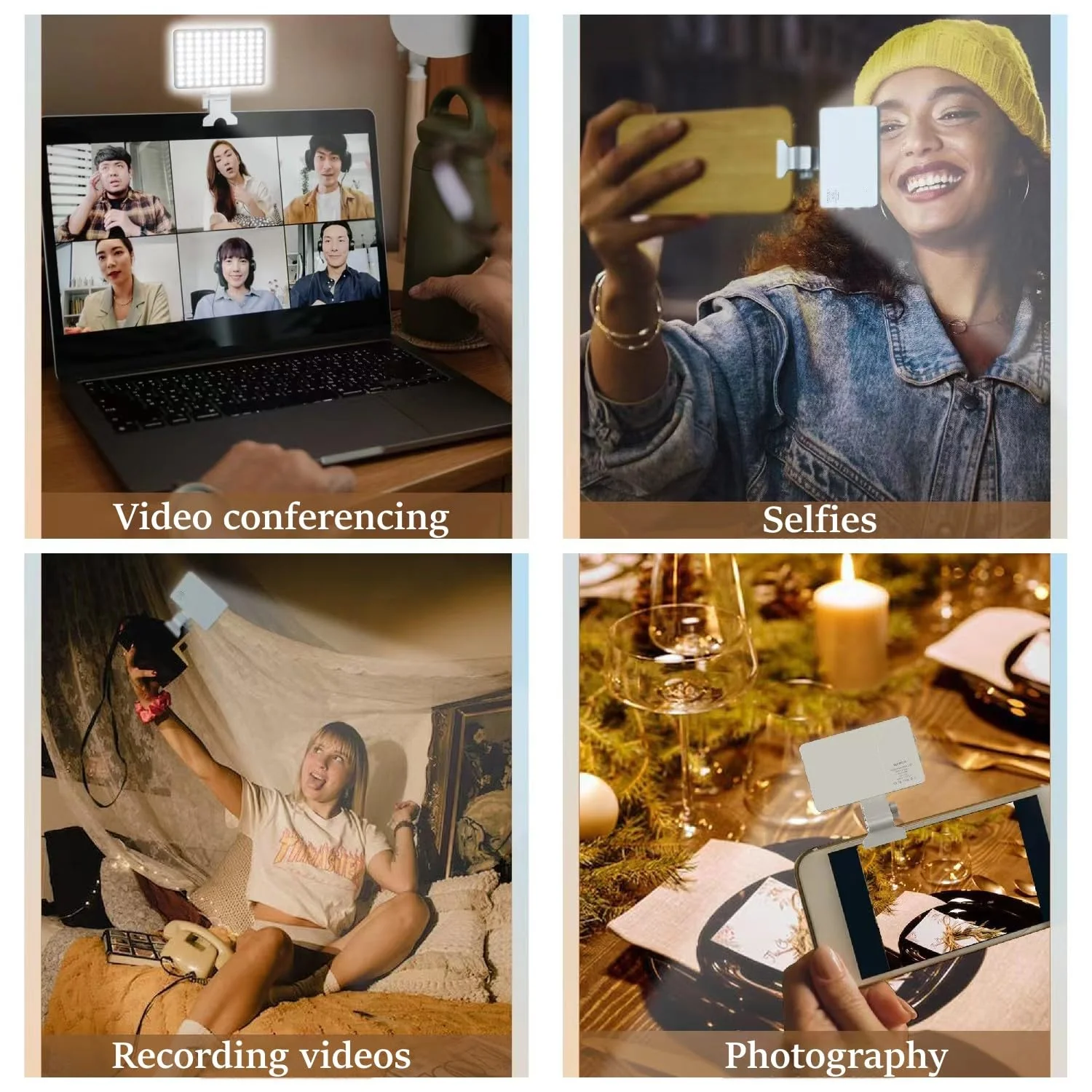 80 LED Selfie Light for iPhone,figifidia protable Phone Light with 3 Lights Modes,2500-9000K Brightness CRI95+ Power Panel Fill Light for Phone/Laptop/Tablet/tiktok Makeup, Video Conference - Image 8