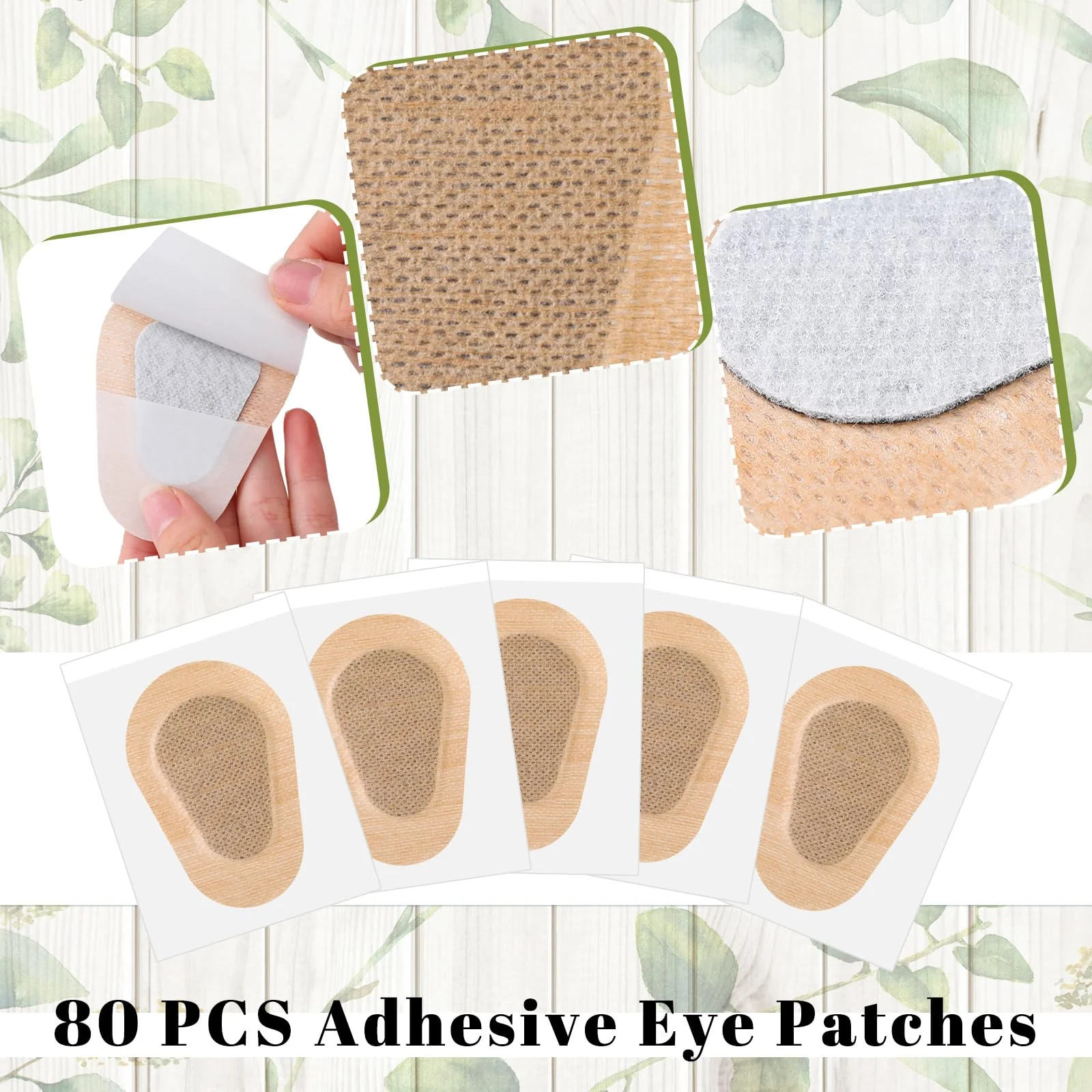 80 Pcs Adhesive Eye Patches, Eye Patches for Adults Eye Pad Disposable Eyepatch Latex Free Adhesive Bandages for Baby Kids (Nude,3.3 x 2.3 Inch) Nude 3.3 x 2.3 Inch - Image 7