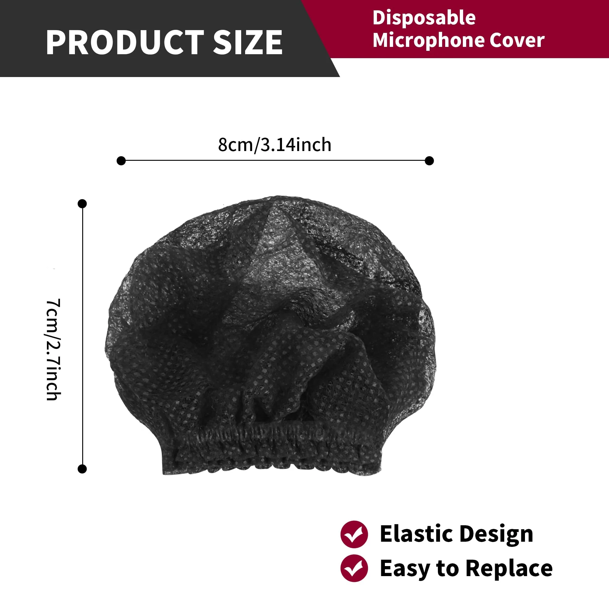 800 Pcs Microphone Cover Disposable, Disposable Microphone Covers Non Woven, Microphone Cover Windscreen Protective Cap for Microphone - Image 2